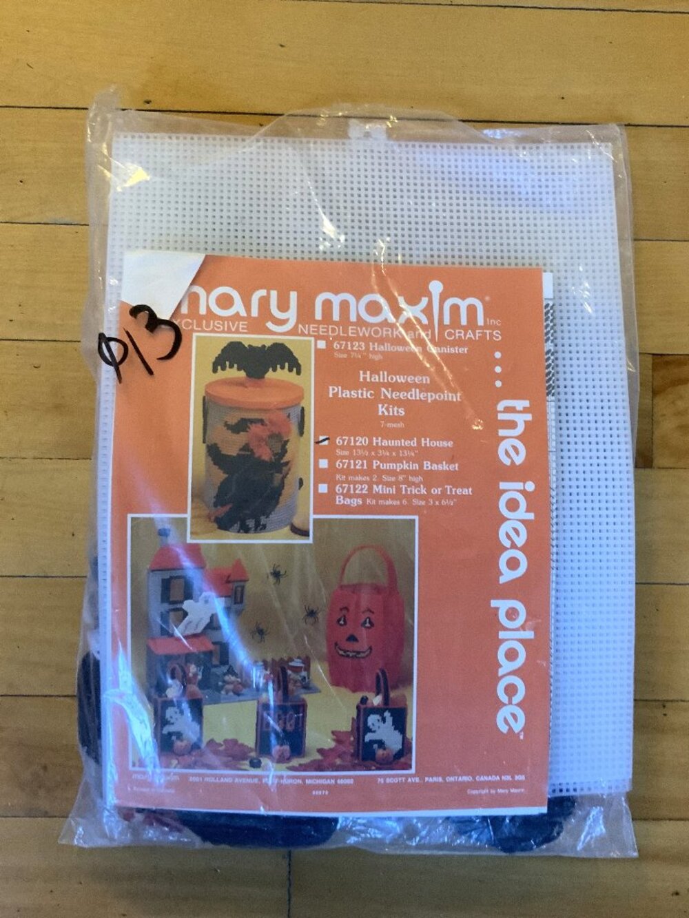 Vintage Mary Maxim Halloween Needlepoint Kit. HAUNTED HOUSE.